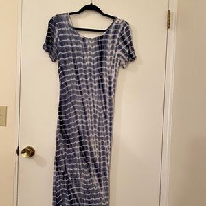 Checkered Tie Dye Maxi Dress